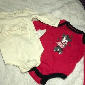 CLEARANCE Minnie Mouse and bow onesies